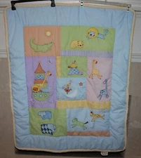Kidsline Baby Infant Crib Comforter Blanket Noah's Ark Animals - Made in the USA