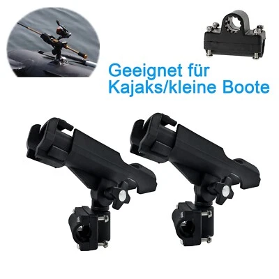 HEXOUTLETDE 2 x Schraub Bootsrutenhalter Angelrutenhalter Stabil 360° Drehbar für Boot Kaja