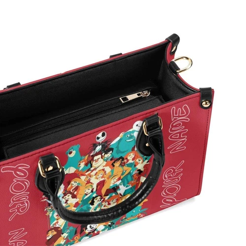 Personalized Disney Family  New Version Luxury Women PU Leather Handbag, Gift