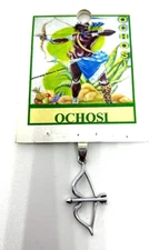 OCHOSI BOW & ARROW SILVER TONE PENDANT  OCHOSI  ARCO Y FLECHA 1" (22088)