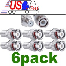 6 Pcs BNC Male to F Type Female Coax Coaxial Cable Adapter Connector Converter