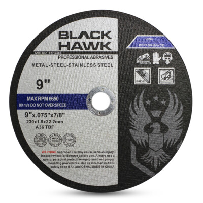 25 Pack 9''x.075''x7/8'' Cut-off Wheel - Metal & Stainless Steel Cutting Discs