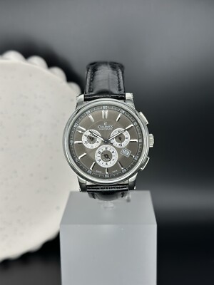 Charmex Of Switzerland Men s Watch, Chronograph, Sapphire Crystal, Leather Strap