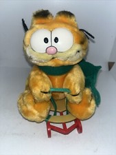 Vintage Dakin Garfield the Cat Plush Takes the Mountain Toboggan Sled With Tags