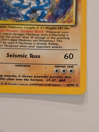 😻 Pokemon MACHAMP * 1st Edition * Base Set 8/102 * HOLO * LP- (N) - Picture 5 of 10