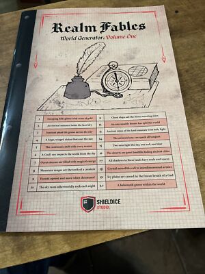 Shieldice Studio RPGs Realm Fables - World Generator Vol. 1 EX | eBay