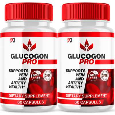 (2 Pack) Glucogon Pro Pills, Advanced Blood Sugar & Heart Health Support Formula