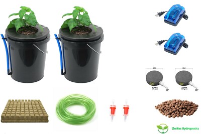 Deep Water Culture DWC Hydroponic System, 5 Gallon [Set of 2]