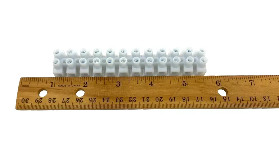 12 Pole NTE Terminal Block Barrier Strip - 10-18 Awg Soli Strand - 10.0mm Pitch - Image 4 of 4