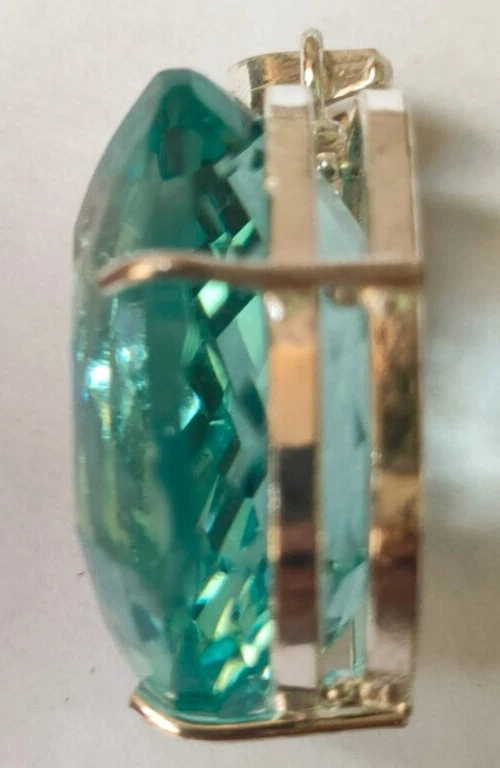 AAA+ Colgante grande aguamarina 94,20 CT corte cojín plata de ley 925 para regalo Foto 2 de 4