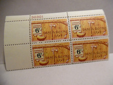 SCOTT STAMP # 1357 DANIEL BOONE 6 CENT PLATE BLOCK - MNH