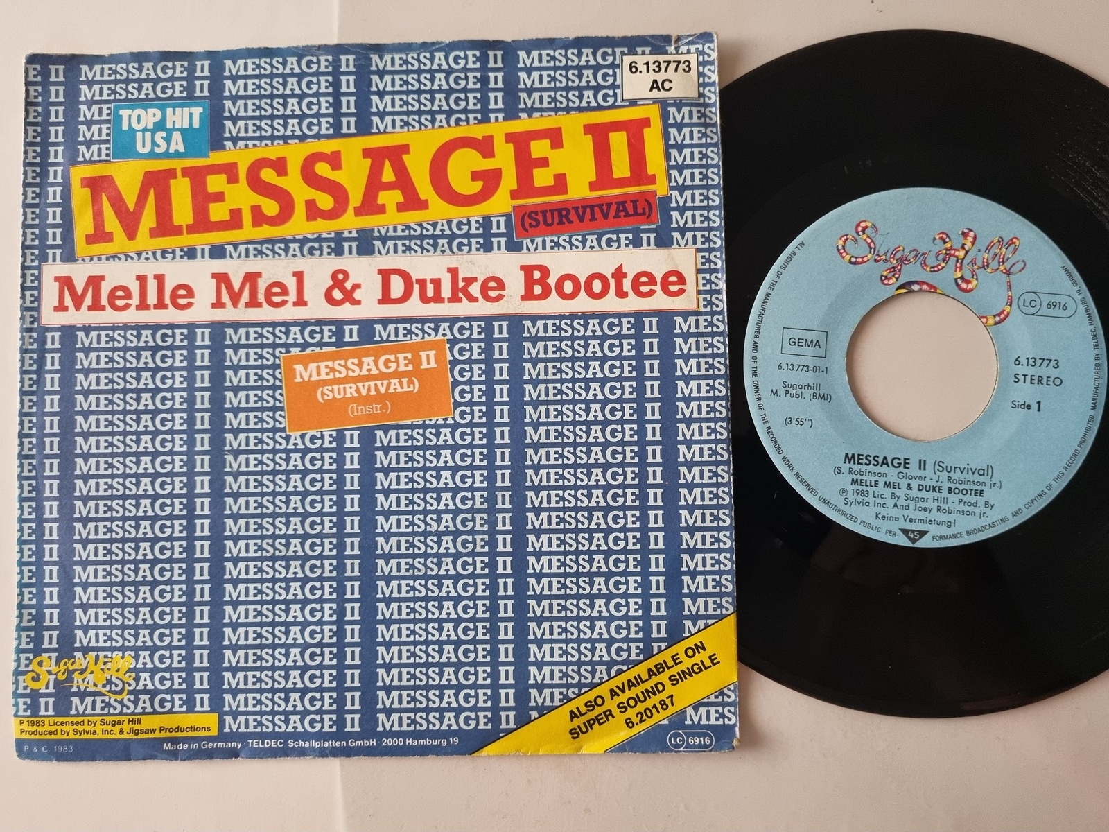 Melle Mel & Duke Bootee - Message II (Survival) 7'' Vinyl Germany
