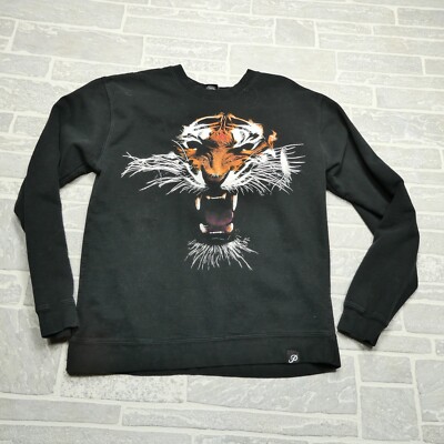 Primitive Apparel Sweater Adult Large Fire Tiger Graphic Skater Grunge Y2K
