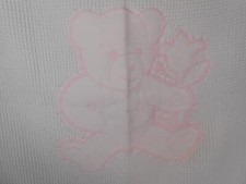 VTG MERVYNS TINY TOGS ACRYLIC WOVEN WAFFLE WEAVE THERMAL BABY BLANKET ITALY