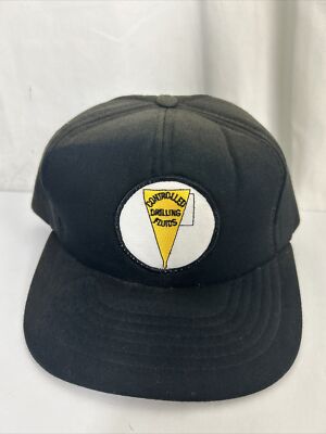 Vintage SnapBack Hat Cushioned Black Controlled Drilling Fluids Sun Faded