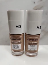 Lot Of 2-Covergirl TruBlend Liquid Foundation Makeup Oil-Free #M2 -Medium Light 