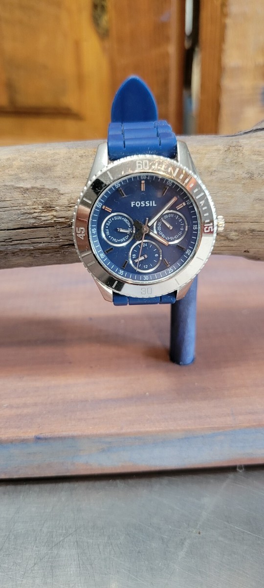 Ladies/mens Fossil Stella ES-2872 Blue Multi Dial SS  display picture 3