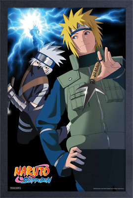 NARUTO - MINATO KAKASHI 12x18 FRAMED GELCOAT POSTER JAPANESE ANIME