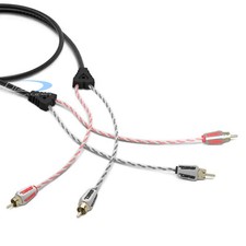 DS18 HQRCA-3FT 3ft High Quality 2-Channel Twisted RCA Cable 2CH Audio Connector