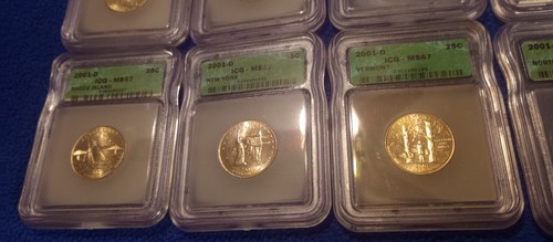 10 STATE QUARTERS LOT (2 EACH) P&D RI, NY, VT, NC,KY All 2000 ICG MS67 SLAB - Picture 21 of 24