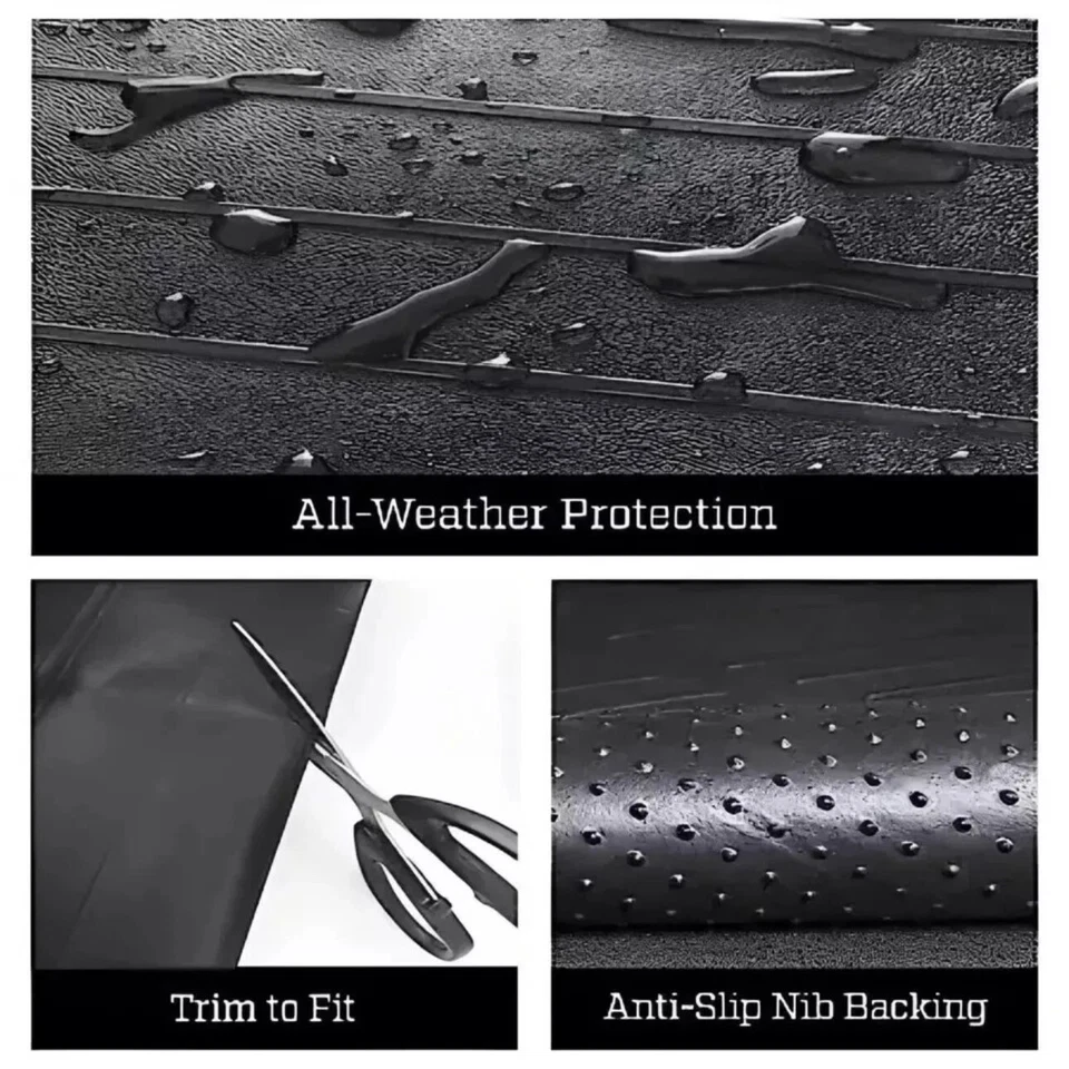 Car Floor Mats 4Pcs Fits Subaru  Black Rubber All Weather Durable Heavy Duty - Image 4 of 4