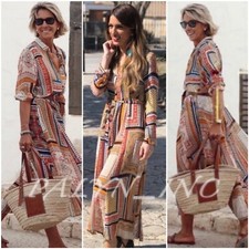 NWT ZARA LONG PRINTED SWISS DOT DRESS 5598/050