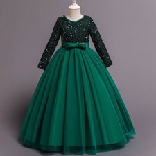 2023 Princess Mesh Dress 4-14y Girl Christmas Party Clothing Sequin Prom Costume