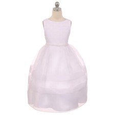 WHITE Size 10 Flower Girl Dress Birthday Bridesmaid Wedding Graduation Formal