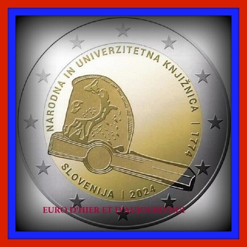 DISPONIBLE 2 Euro commémorative 2024 Slovénie 250 ans Bibliothèque nationale