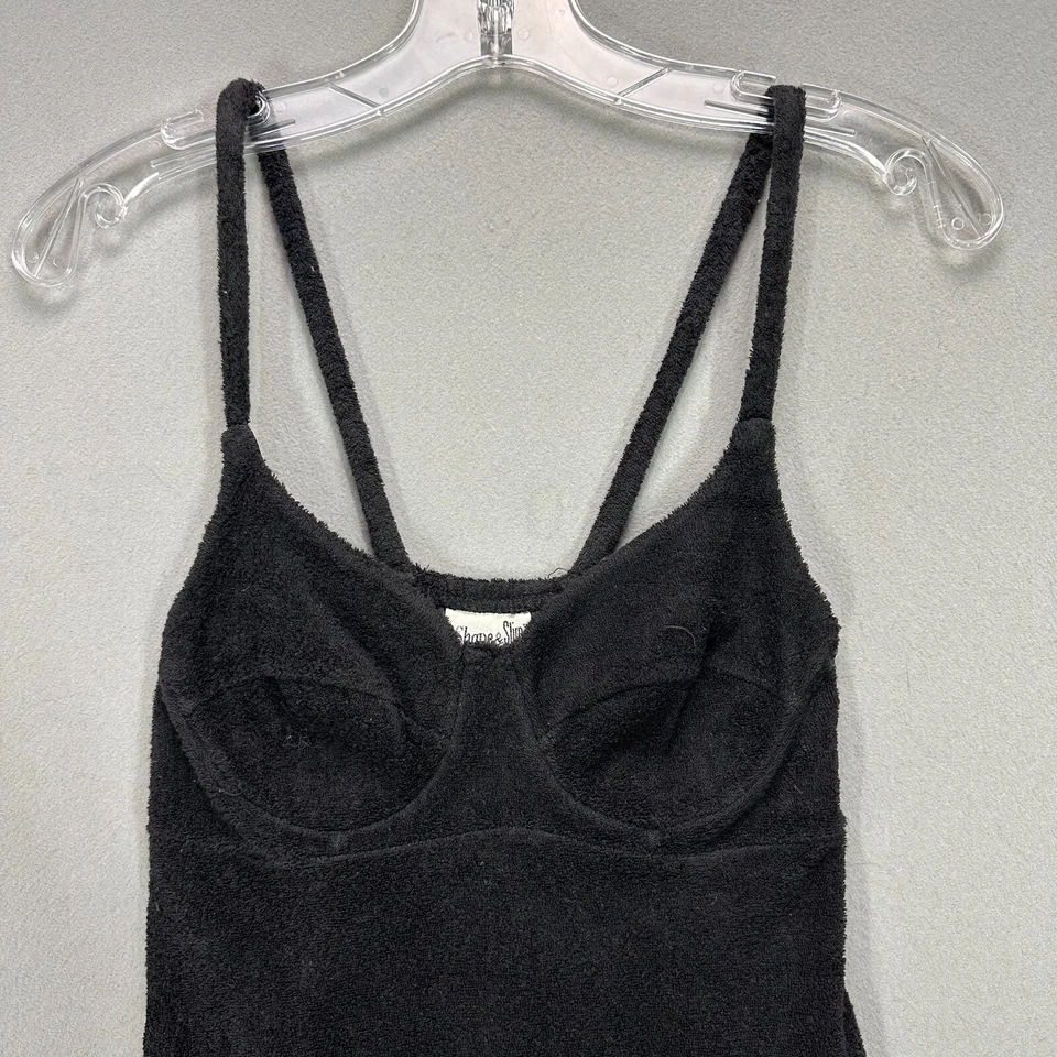Vestido de natación de tela de rizo para mujer de colección sujetador negro copa de alambre talla 4/XS/S hecho en EE. UU. Foto 3 de 4