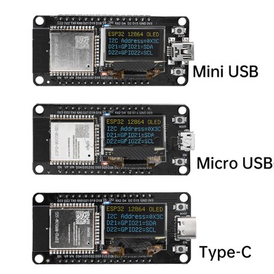 0.96'' ESP32 ESP-WROOM-32D WIFI Bluetooth Development Board OLED CH340C Module