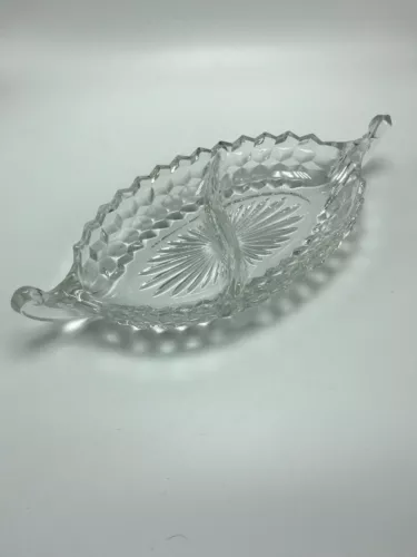Fostoria American Clear 12" x 5 1/2" Large Oval Relish Boat Mid 1920's Vintage