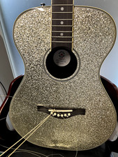 Daisy Rock Sparkle Acoustic Electric Guitar Broken