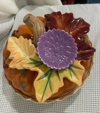 Nantucket Ceramic Pumpkin Pie 10” Covered Baking Dish