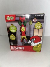 6.5' The Grinch Airblown Inflatable Hanging From Christmas Wreath Dr. Seuss New