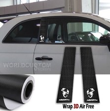 Adesivi Stickers Montanti per Fiat 500 Abarth in Carbon 3D Auto tuning Sport