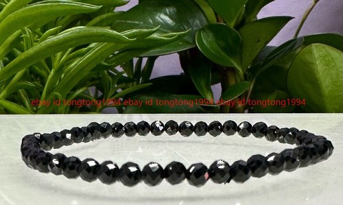 Großhandel 6Stück Natürliche Schwarz Spinell 3mm Facettiert 19cm Stretch Armband - Bild 5 von 5
