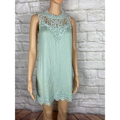 Green Dress Size SMALL Light Lined Dress ALTER'D STATE Pretty Trim High  Neckline | eBay