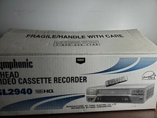 Symphonic SL2940 4 Head 19 Micron VCR VHS Tape Player Recorder Works W/ Remote