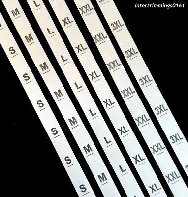 10MM Bianco Sew Su Abbigliamento Misura Etichette, Disponibile IN