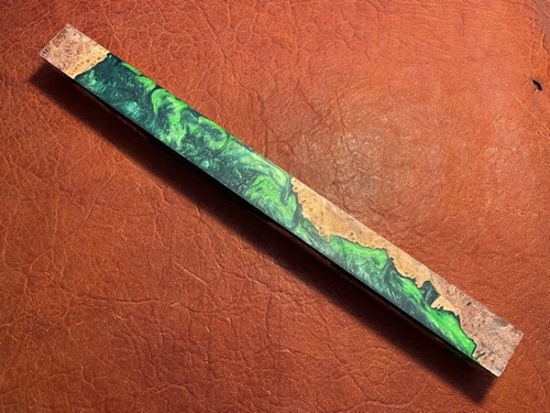 TNT Acrylic Hybrid Stabilized Maple Burl Blank. 1-1/2 x 1-1/2 x 18 - Picture 3 of 4