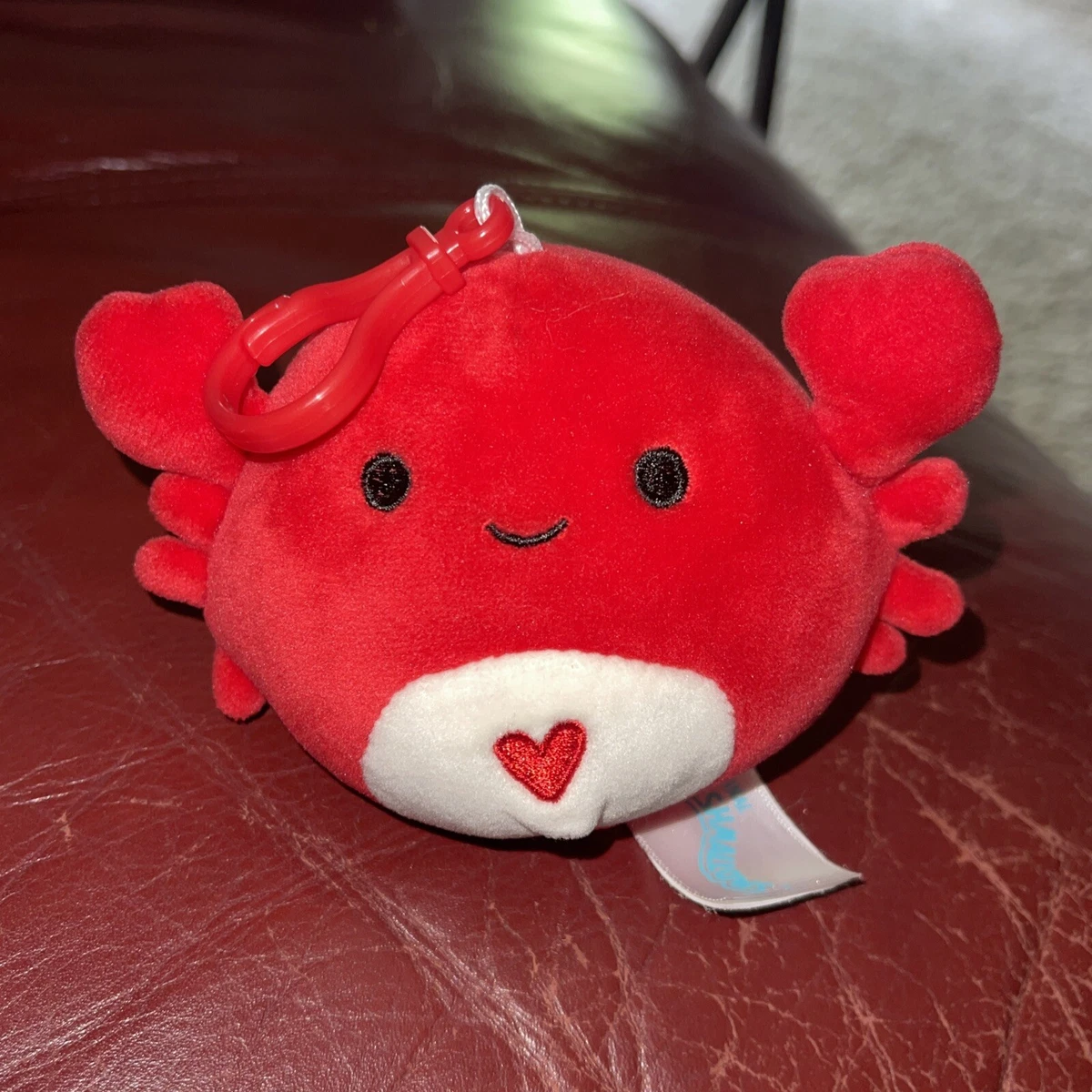 3.5” “Carlos the Crab” Kellytoy Squishmallow Keychain Clip-On Mini Plush