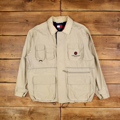 Vintage Tommy Hilfiger Outdoor Jacke L Utility Creme