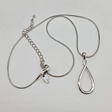 Lia Sophia INFINITY Necklace 16-19" Silvertone Fall/Winter 2010 Retired