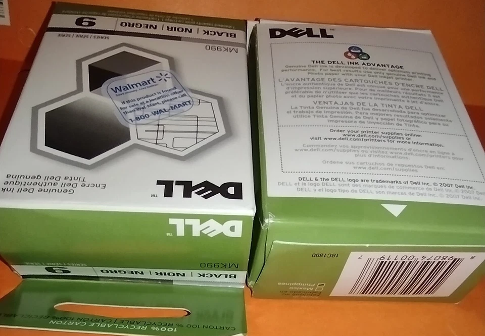 2-pack Genuine Dell 9 Black MK990 Ink Cartridges For 926 V305 V305w Printers - Image 3 of 4