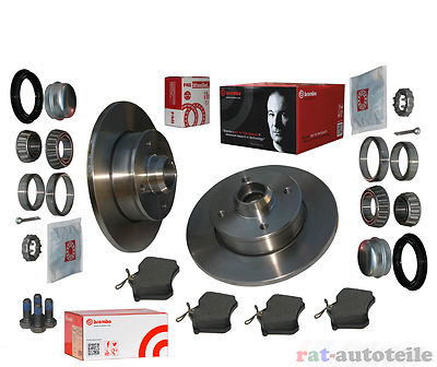 Brembo 2xScheiben 245mm+Bremsbeläge/Radlagersatz -Hinten- AUDI A4 8D2,, B5Avant 