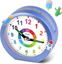 Wecker Kinder, Kinderwecker Ohne Ticken mit Snooze und Nachtlicht, Analoger Weck
