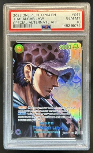 2023 One Piece Kingdoms Of Intrigue Trafalgar Law Alt Art #OP01-047 PSA 10