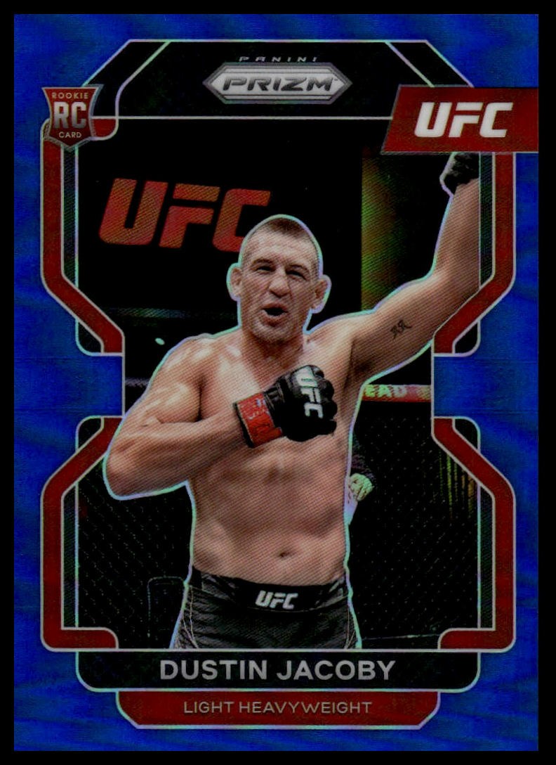 2022 Panini Prizm UFC #123 Dustin Jacoby Blue Prizms #/199