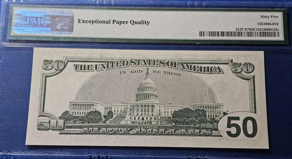 2001 Richmond $50 Single STAR Note, Fr. 2127-E*, Low S/N 00000935 PMG 65EPQ  - Image 2 of 2